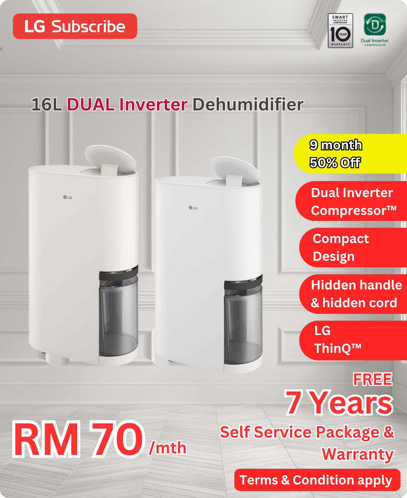 16L Dual Inverter Dehumidifier
