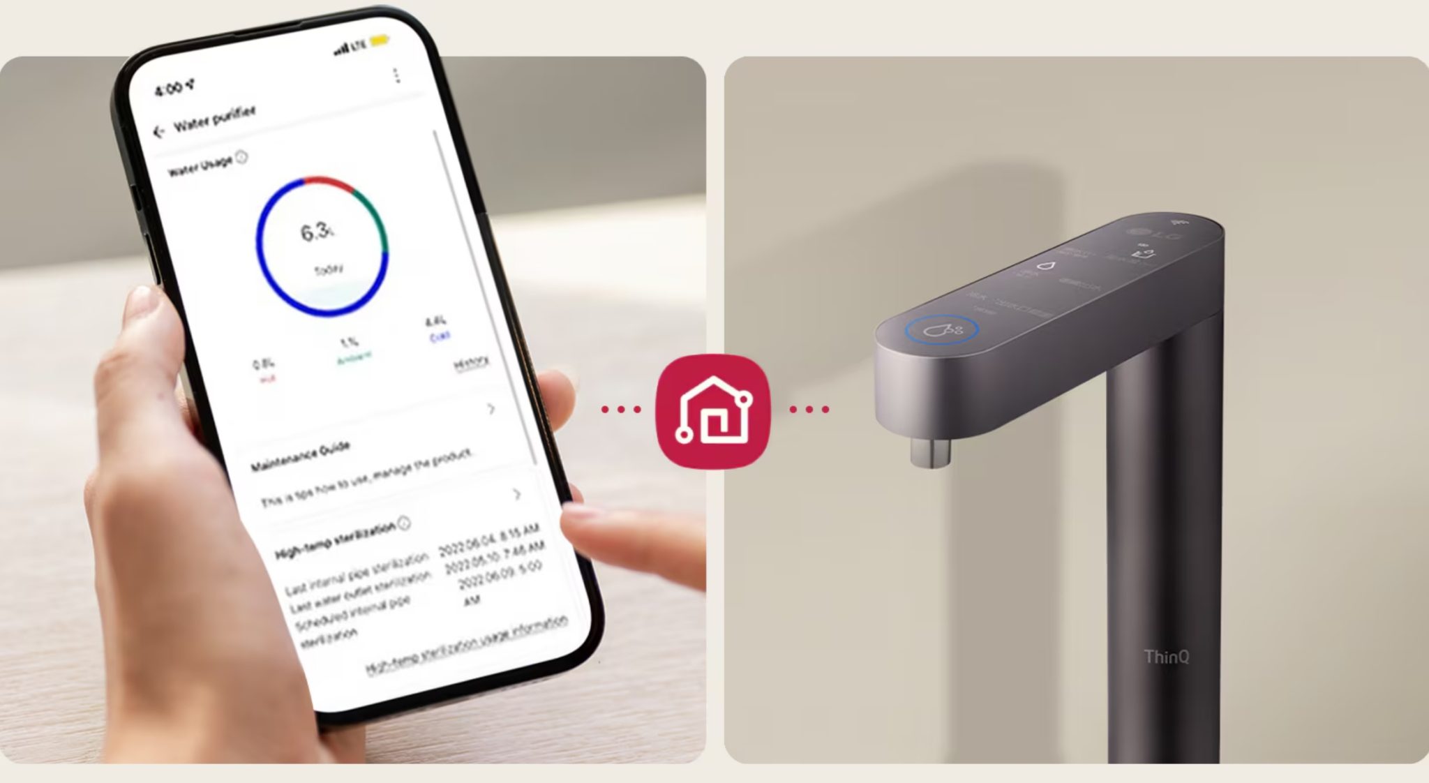 LG ThinQ App Water Purifier Control