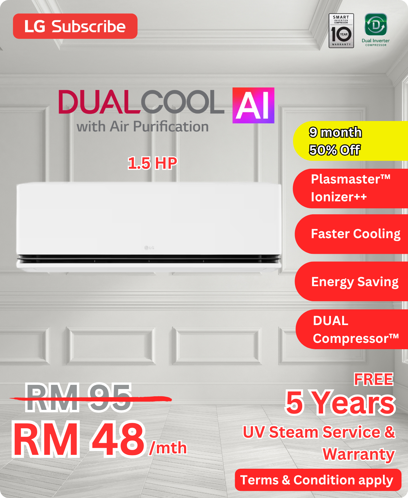 LG DUALCOOL 1.5 HP