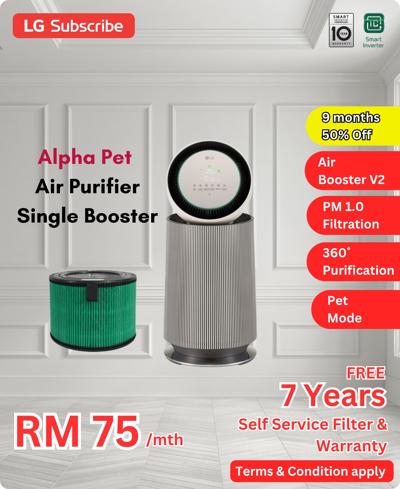 LG Alpha Pet Air Purifier Single Booster