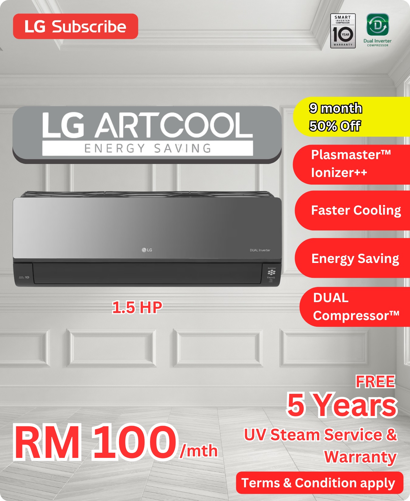 LG ArtCool 1.5 HP Air Conditioner