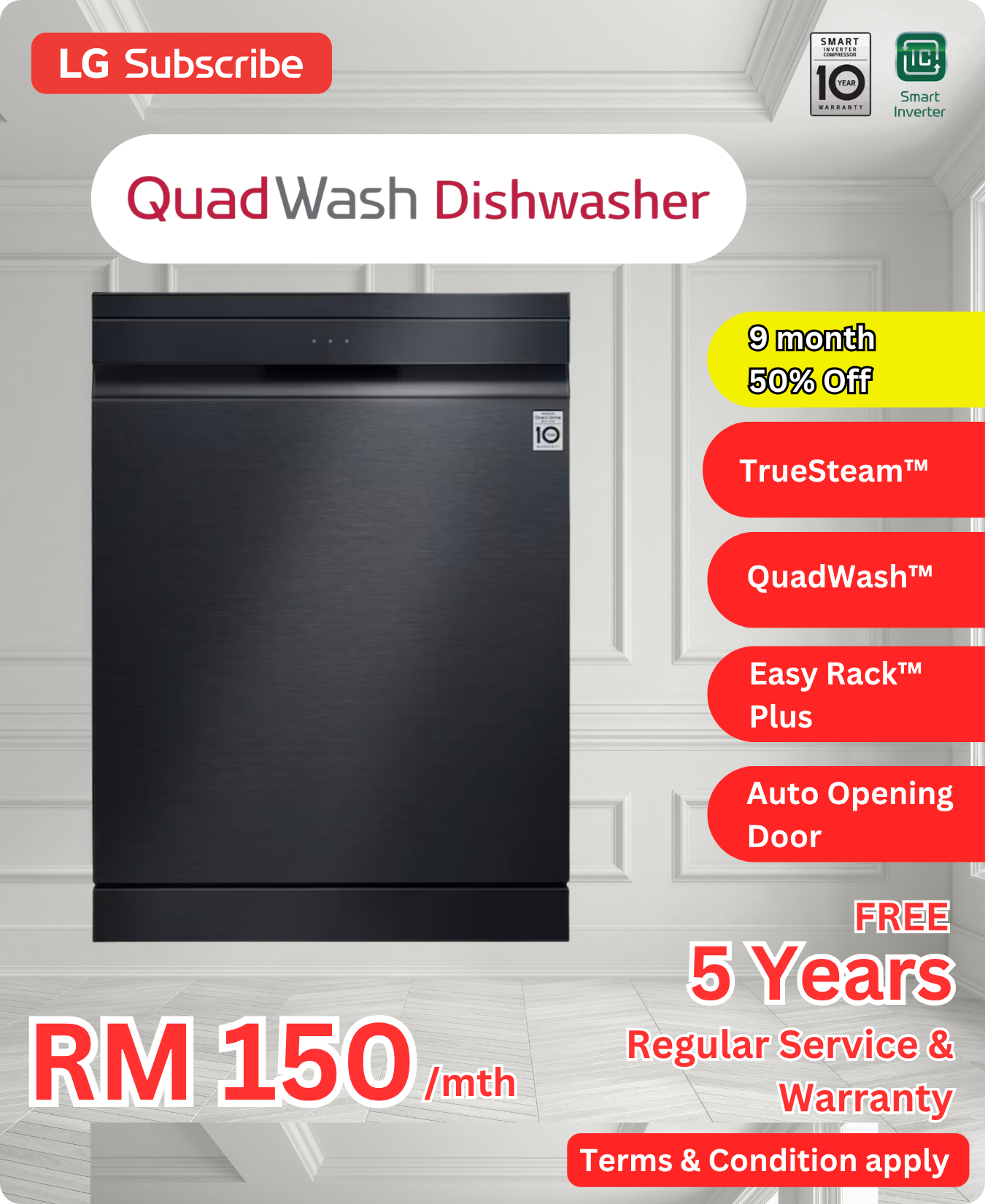 LG QuadWash Dishwasher DFC335HM