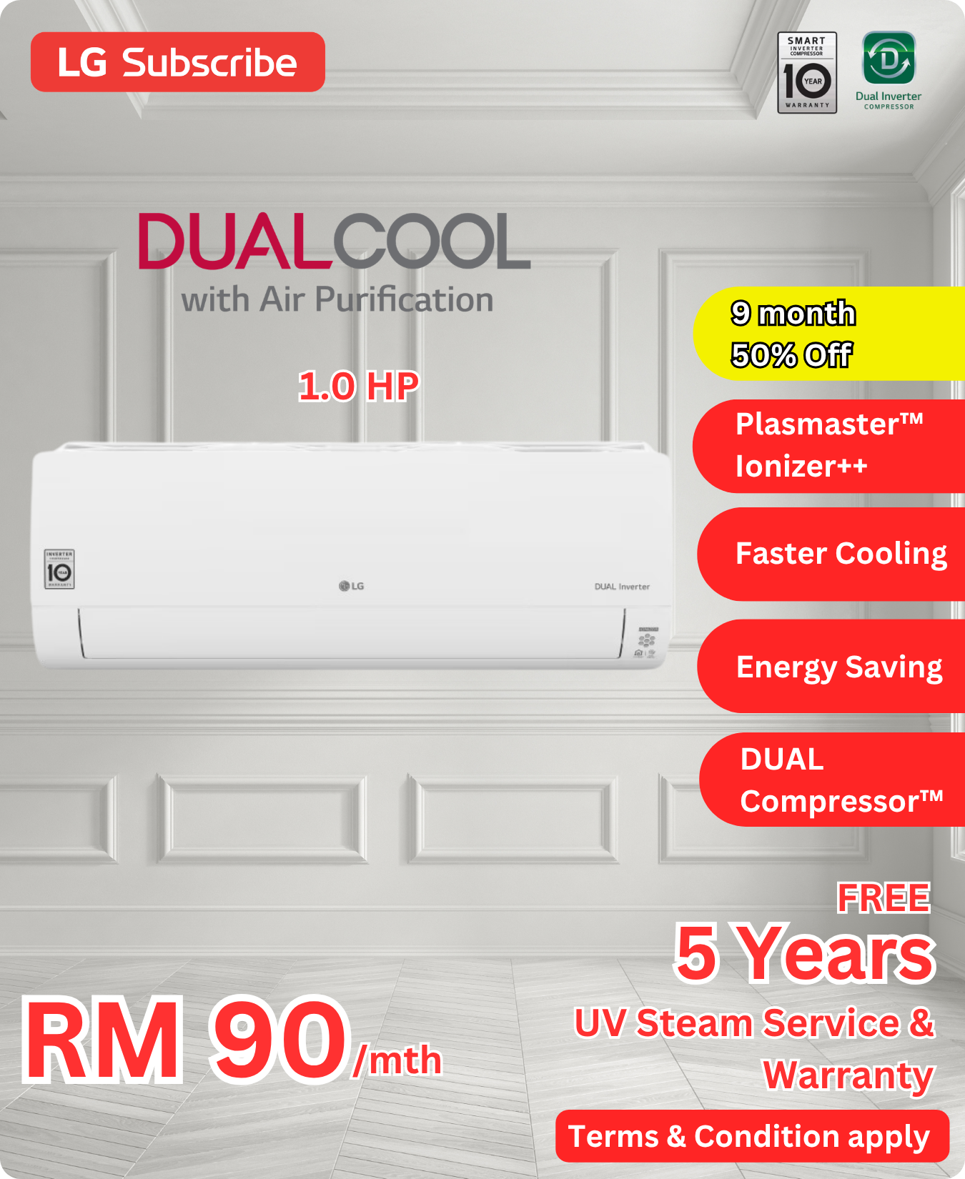 LG DUALCOOL 1.5 HP Air Conditioner