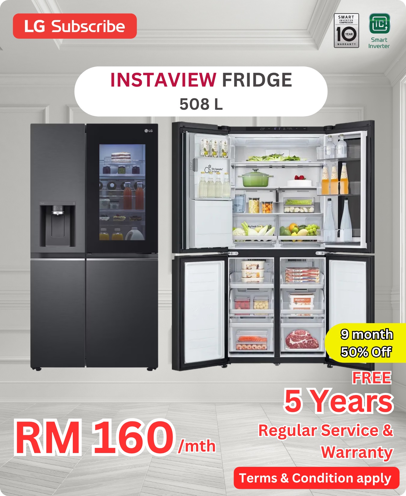 LG InstaView Fridge 508L