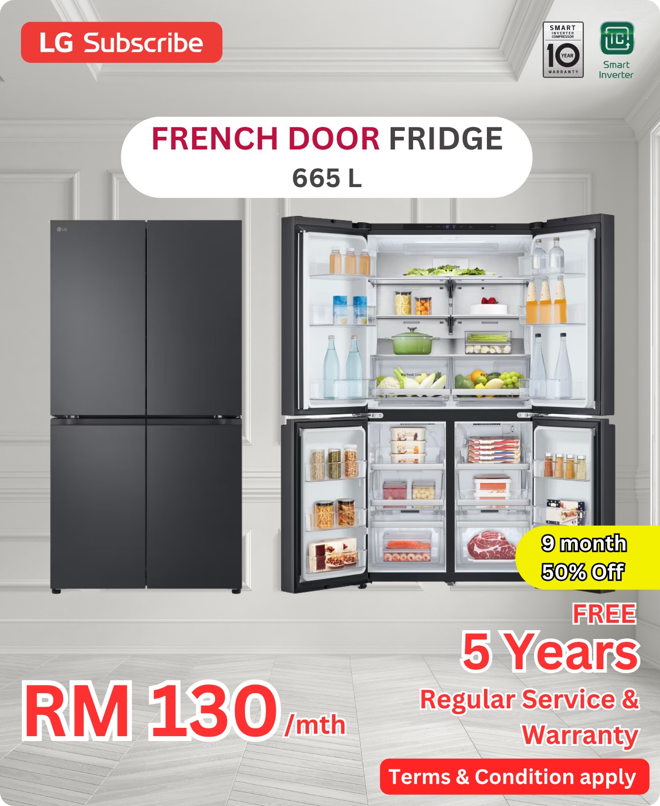 LG French Door Fridge 665L